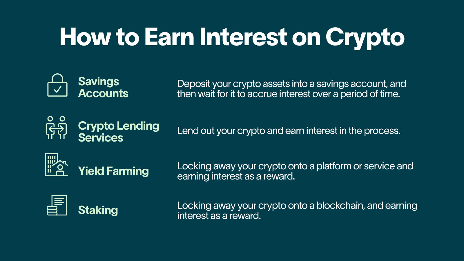 How to earn interest on crypto graphic